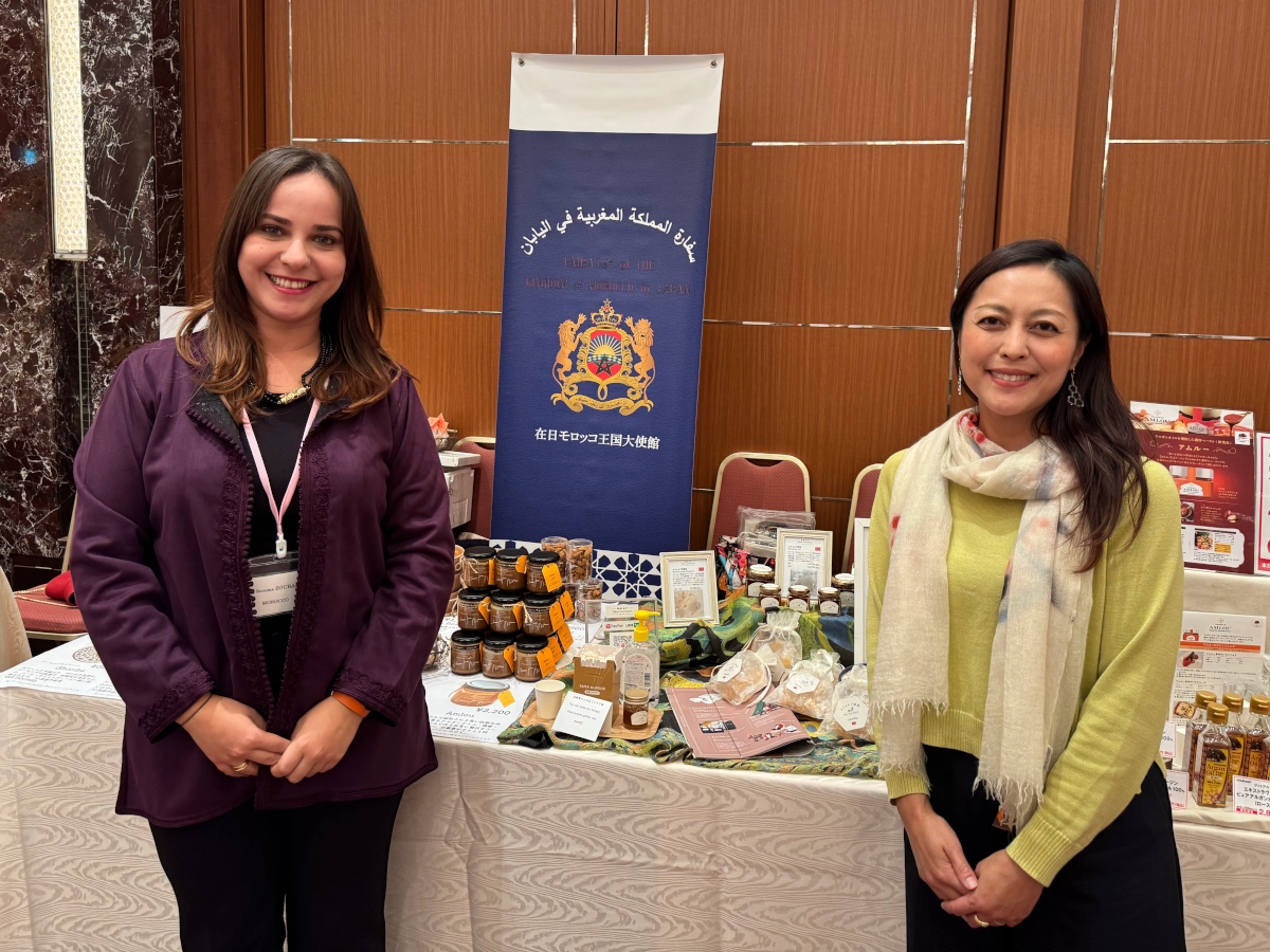 Mikiko Borghi and Morocco Embassy Cultural Counsellor at Charity Bazaar 2024