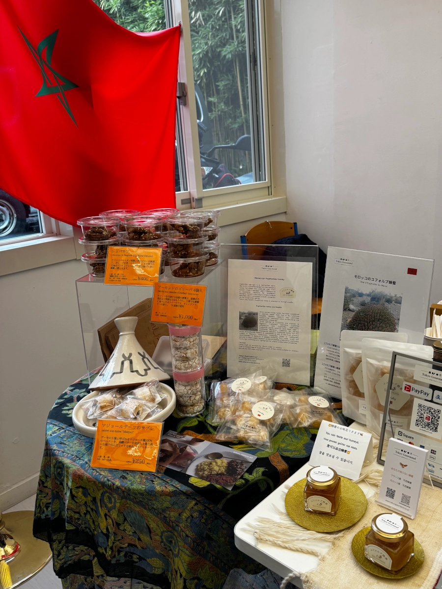 Tokyo Gourmand honey and candies on the Morocco Embassy booth at Francophonie 2026