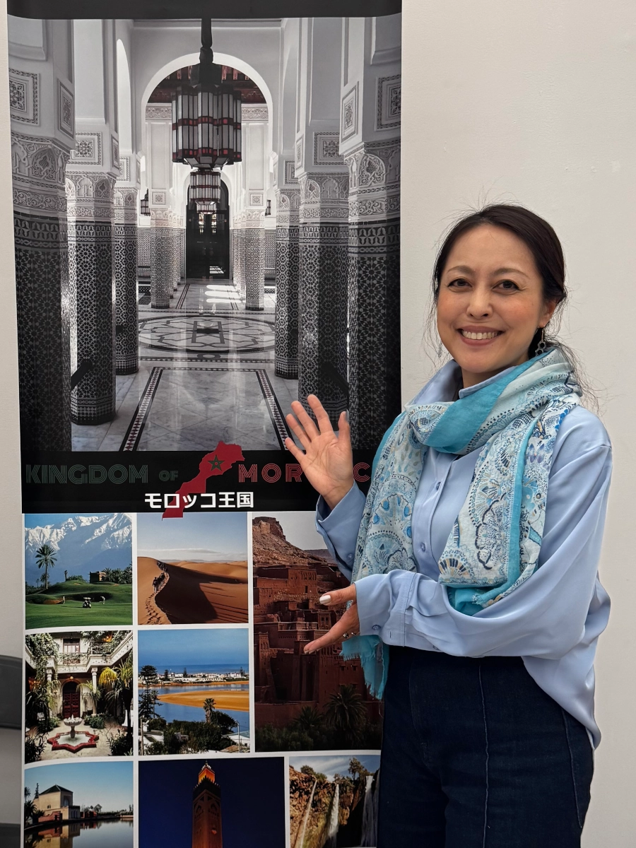 Mikiko Borghi on the Morocco Embassy booth at Francophonie 2026